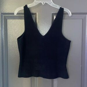 House Of Harlow Ribbed Black Tank